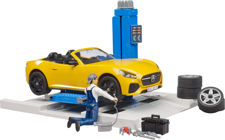Zestaw zabawkowy Bruder Warsztat samochodowy Roadster z figurką i akcesoriami 62112_2 (4001702621124) - obraz 7