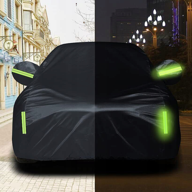 Захисний водонепроникний автомобільний тент чохол накидка на автомобіль JoyPoint Black XL 540×175×120 см автотент універсальний на машину авто тенти чохли захисні від снігу дощу сонця зимній літній всесезонний для легковика седана (JPCRCR02) - зображення 2