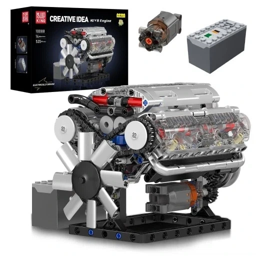 Конструктор Mould King 10088 модель двигуна V8 восьмициліндровий бензиновий двигун - Фото 1 Конструктор Mould King 10088 модель двигуна V8 восьмициліндровий бензиновий двигун - изображение 1