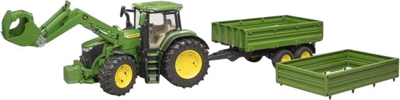 Трактор Bruder John Deere 7R 350 с фронтальным погрузчиком и прицепом (3155_2) - изображение 3