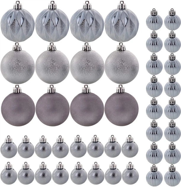 Zestaw bombek choinkowych Kadax grafitowy mix 44 szt (5906638309346) - obraz 2