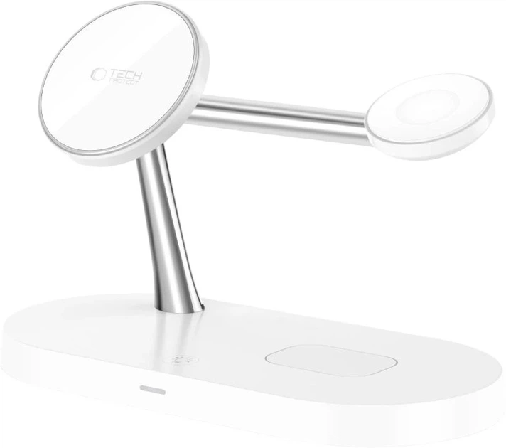 Бездротовий зарядний пристрій Tech-Protect A12 3-в-1 15 Вт White (18765-0) - зображення 2