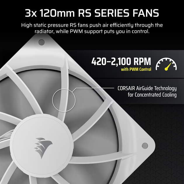 Система водяного охолодження із вентиляторами 120 мм Corsair Nautilus 360 RS LCD White (CW-9061034-WW) - Фото 5 Система водяного охолодження із вентиляторами 120 мм Corsair Nautilus 360 RS LCD White (CW-9061034-WW) - зображення 5