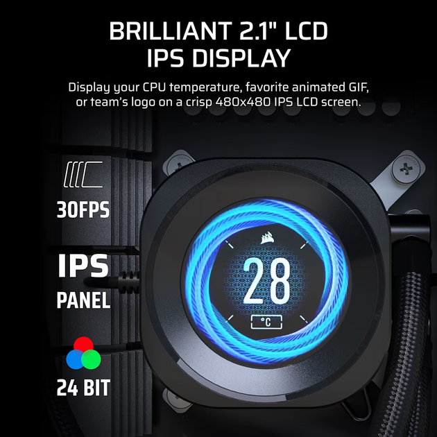 Система водяного охолодження із вентиляторами 120 мм Corsair Nautilus 360 RS LCD Black (CW-9061033-WW) - зображення 2
