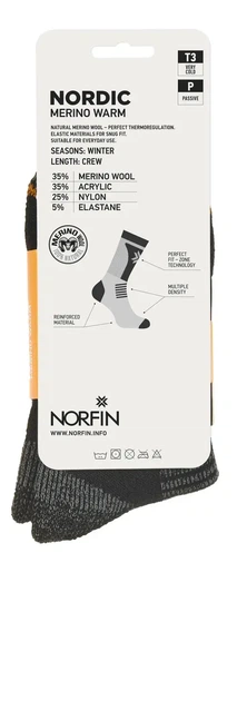 Шкарпетки Norfin Nordic Merino Warm Crew T3P 45-47 - Фото 5 Шкарпетки Norfin Nordic Merino Warm Crew T3P 45-47 - изображение 5
