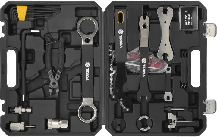Zestaw narzędziowy do naprawy do rowerów VOREL 58770 30 elementów (5906083114984) - obraz 1
