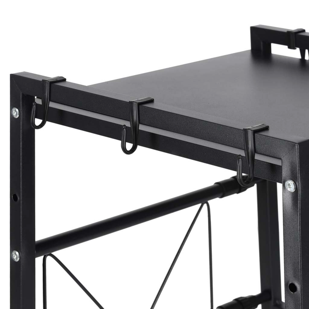 Półka kuchenna KIK nad mikrofalówkę Metalowa z 6 wieszakami Czarna (5903039768697) - obraz 6