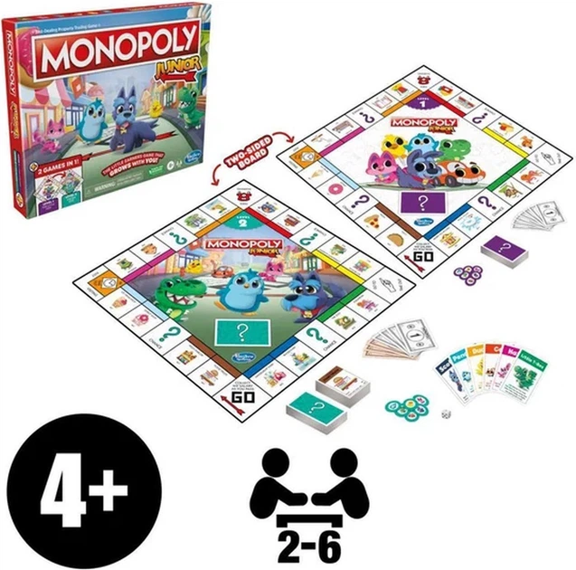 Gra planszowa Hasbro 2 w 1 Monopoly: Junior (edycja holenderska) (5010996134844) - obraz 4
