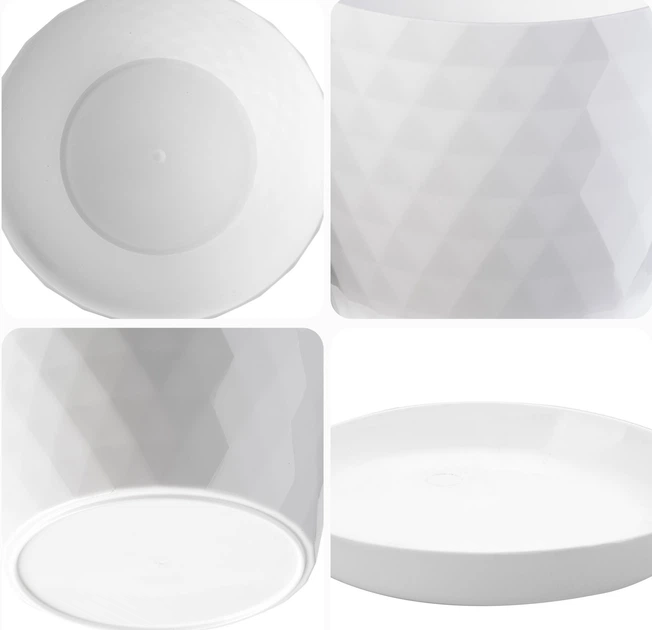 Квітковий горщик з підставкою Kadax Amily 30 см 3 шт. Білий (K8146) - зображення 4