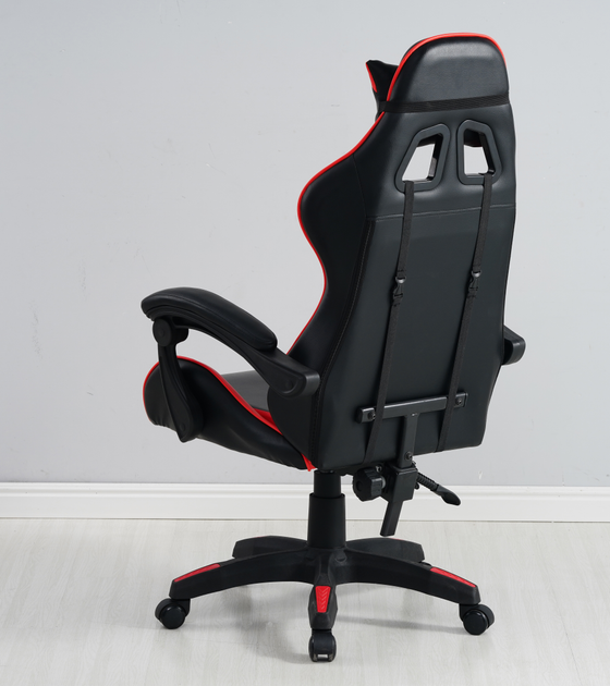 Крісло комп'ютерне ігрове з підставкою дня ніг Gamer Pro Jaguar Plus червоне - изображение 2