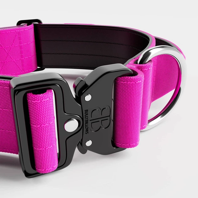 Тактичний широкий нашийник із ручкою для собак BullyBillows Combat Collar Handle 5 cm L: 50 мм, ОШ 45-66 см Малиновий - зображення 2