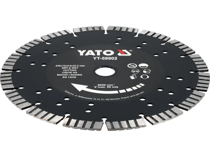 Tarcza do żelbetu Yato YT-59902 laserowo spawane segmenty 230 mm (5906083119385) - obraz 3