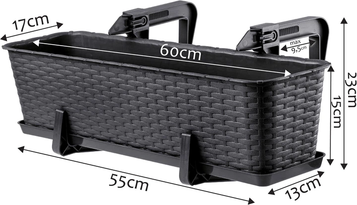 Skrzynka balkonowa z uchwytami Kadax Frette K2877 Antracytowy - obraz 6