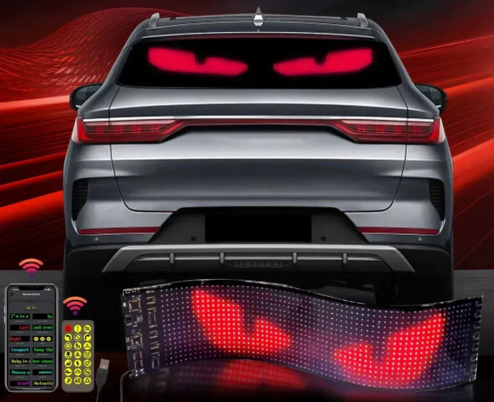 Світлодіодна, гнучка LED панель для авто 64х20, USB+пульт / Автотюнінг (L) - изображение 7