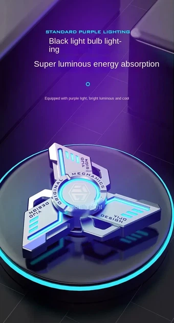 Металевий світний спінер-антистрес "Premium EDC" — Іграшка для зняття стресу та розвитку моторики - Фото 2 Металевий світний спінер-антистрес "Premium EDC" — Іграшка для зняття стресу та розвитку моторики - зображення 2
