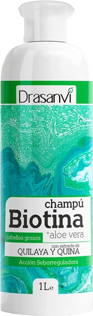 Шампунь Drasanvi Biotin and Aloe Vera для жирного волосся 1000 мл (8436578544615) - зображення 1