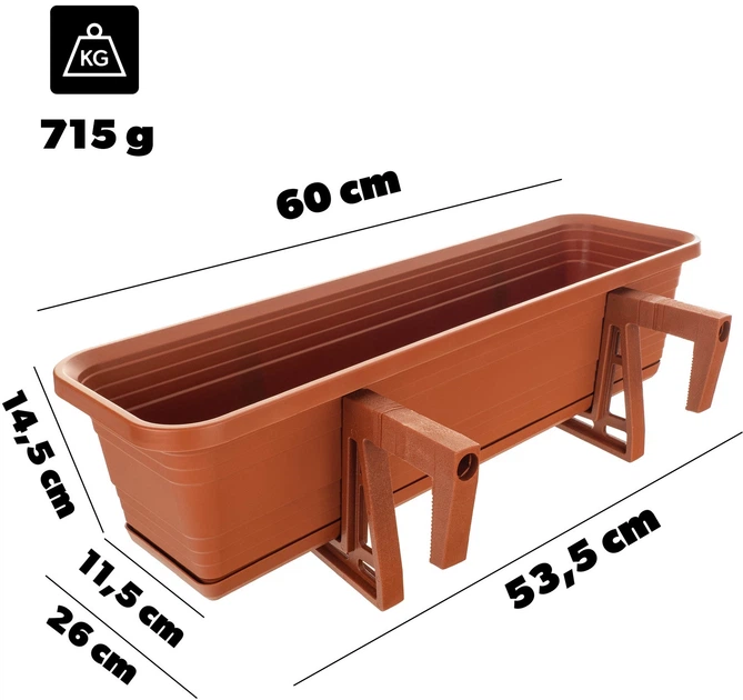 Doniczka balkonowa Kadax Paulin K10023 - obraz 3