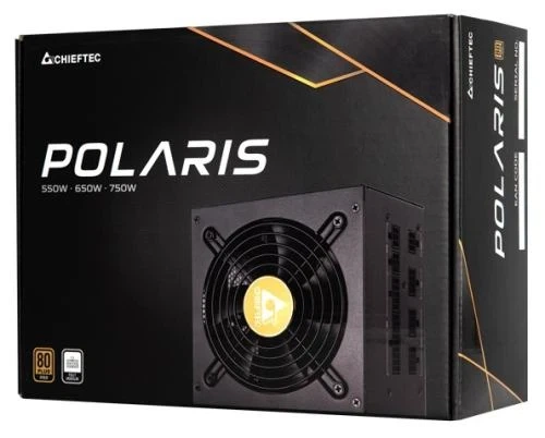Блок живлення 750 Вт, Chieftec POLARIS, Black, модульний, 80+ Gold, Active PFC, 12 см, 3xMolex / 8xSATA / 4x6+2-pin / 1x20+4-pin / 2x4+4-pin, захист AFC/OCP/OPP/OTP/OVP/SCP/SIP/UVP, ATX 12V 2.4 (PPS-750FC) - зображення 4