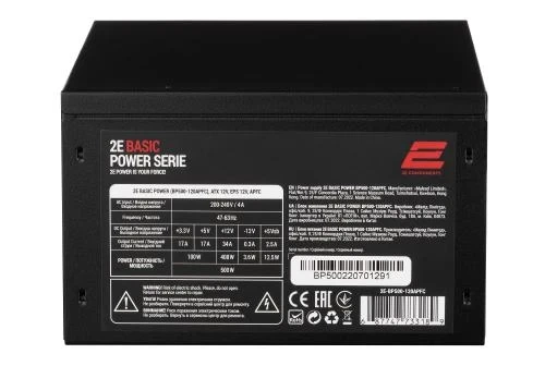 Блок питания 500 Вт, 2E Basic Power, Black (2E-BP500-120APFC) - изображение 6