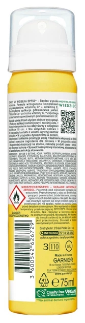 Спрей сонцезахисний Garnier Vitamin C для обличчя Spf 50 75 мл (3600542626729) - зображення 2