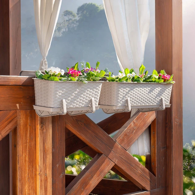 Балконний горщик з ручками Kadax Frette K2880 Карамельний - зображення 8