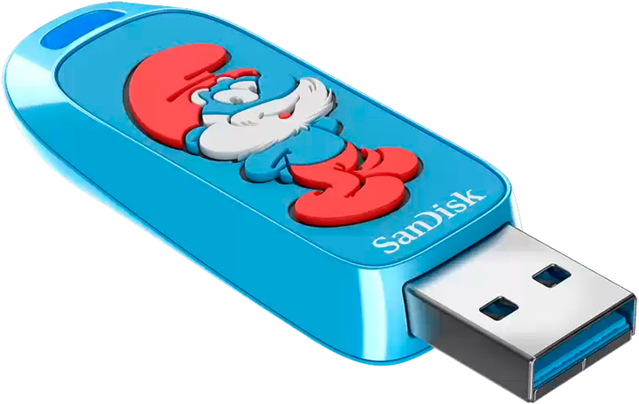 Pendrive SanDisk Smurfs Edition 128GB USB 3.2 Cyan (SDCZIS-128G-G46) - obraz 2