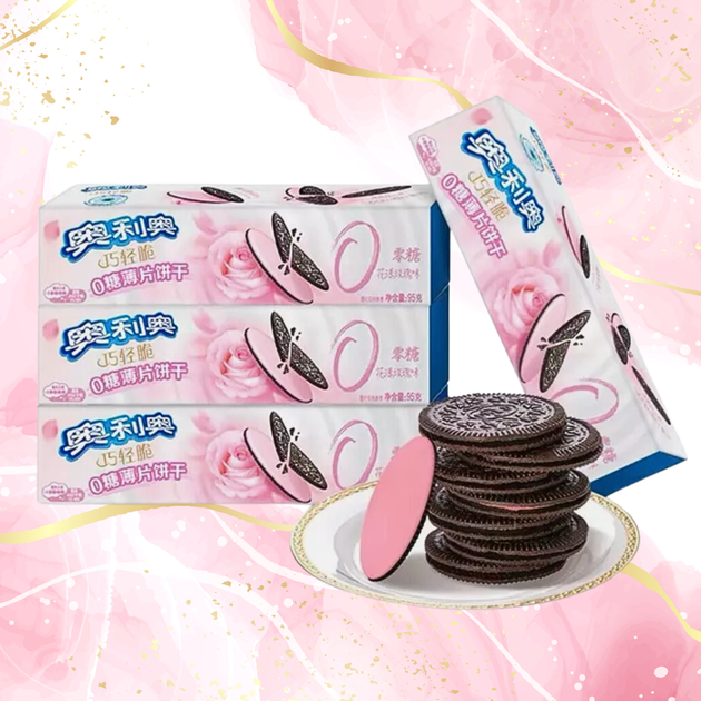 Печиво Oreo Thins Sugar Free Rose рожеві з ароматом троянди 95 г - зображення 3