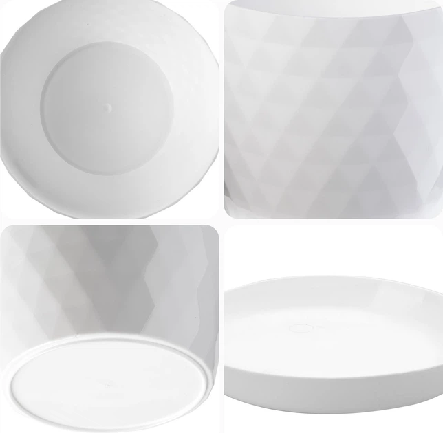 Doniczka na kwiaty z podstawką Kadax Amily K8143 18 cm 3 szt. Biała - obraz 3