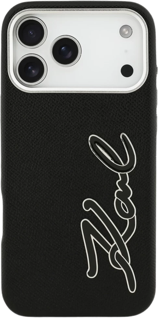 Панель Karl Lagerfeld FW Grained Signature Logo для Apple iPhone 17 Pro Max Black (KLHCP17XPGFKSRSK) - зображення 3