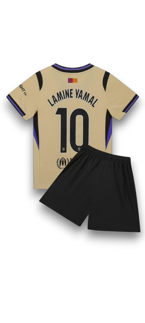 Дитяча футбольна форма «Барселона» №10 Lamine Yamal виїздна сезон 25/26, бежева 28(145-150см) - зображення 6