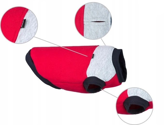 Світшот для собак Amiplay Denver 35 см Червоно-сірий (5907563240476) - зображення 2