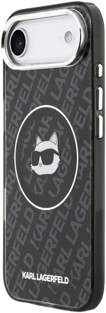 Панель Karl Lagerfeld IML Glitter Karl & Choupette Heads Logo MagSafe для Apple iPhone 17 Air Black (KLHMP17MHMKBCHOK) - зображення 2