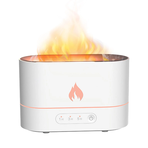 Увлажнитель воздуха ночник с имитацией пламени FLAME 7 цветов для эфирного масла аромадиффузор белый - изображение 3