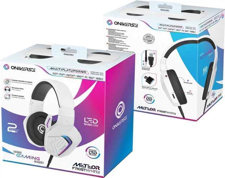Słuchawki Oniverse Gaming Headset Meteor Frost White (3701417803419) - obraz 5