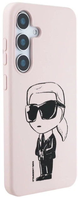 Etui Karl Lagerfeld Silicone Graffiti Ikonik Printed Logo MagSafe do Samsung Galaxy S25 Pink (3666339449872) - obraz 4