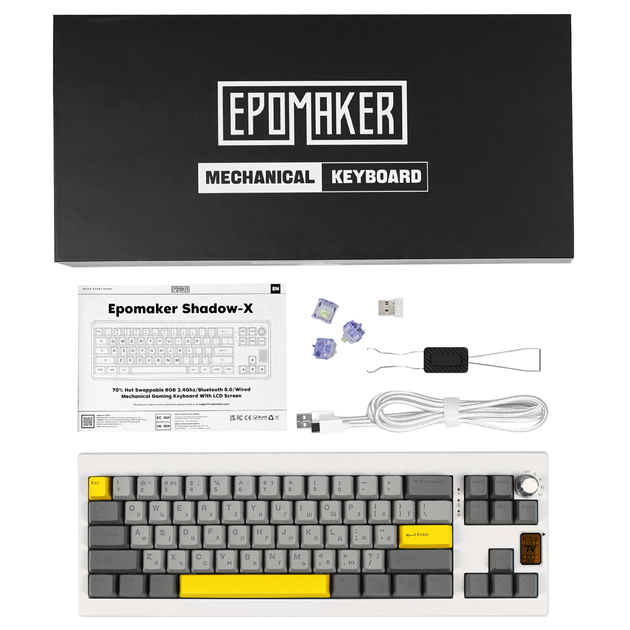 Клавіатура механічна бездротова EPOMAKER Shadow-X Wisteria Linear White (SHX-W-WL) (SHX-W-WL) - Фото 5 Клавіатура механічна бездротова EPOMAKER Shadow-X Wisteria Linear White (SHX-W-WL) (SHX-W-WL) - изображение 5