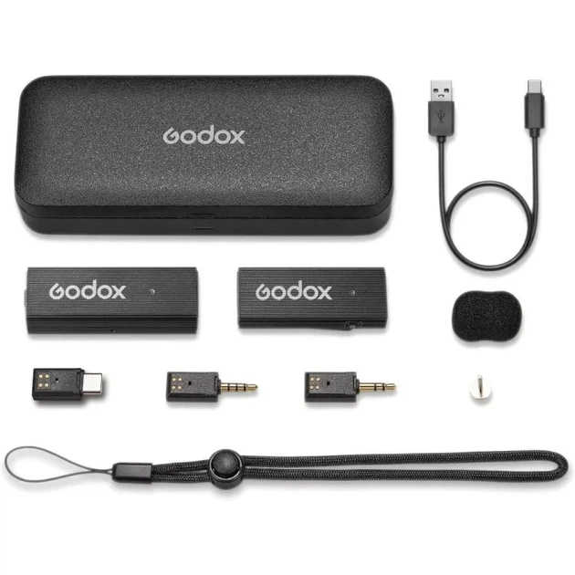 Беспроводной петличный микрофон Godox MoveLink Mini UC Kit1 USB-C для iPhone 15/16/17 и Android с зарядным кейсом - изображение 2