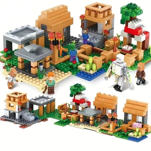 Конструктор Minecraft SJ8802 Селище 6 в 1 569 деталей Майнкрафт MineWorld My World - Фото 2 Конструктор Minecraft SJ8802 Селище 6 в 1 569 деталей Майнкрафт MineWorld My World - зображення 2
