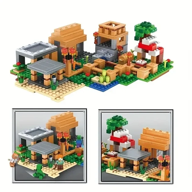 Конструктор Minecraft SJ8802 Селище 6 в 1 569 деталей Майнкрафт MineWorld My World - Фото 9 Конструктор Minecraft SJ8802 Селище 6 в 1 569 деталей Майнкрафт MineWorld My World - зображення 9