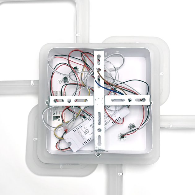 Керована світлодіодна LED люстра OVAL RGB 90W 5S Luminaria біла з пультом 725×423×75мм WHITE 220V IP20 - зображення 6