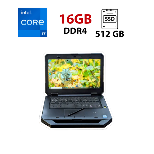 Защищенный ноутбук Б-класс Dell Latitude 5414 Rugged / 14" (1920x1080) IPS Touch / Intel Core i7-6600U (2 (4) ядра по 2.6 - 3.4 GHz) / 16 GB DDR4 / 512 GB SSD / Intel HD Graphics 520 / WebCam б/у - Фото 1 Защищенный ноутбук Б-класс Dell Latitude 5414 Rugged / 14" (1920x1080) IPS Touch / Intel Core i7-6600U (2 (4) ядра по 2.6 - 3.4 GHz) / 16 GB DDR4 / 512 GB SSD / Intel HD Graphics 520 / WebCam б/у - изображение 1