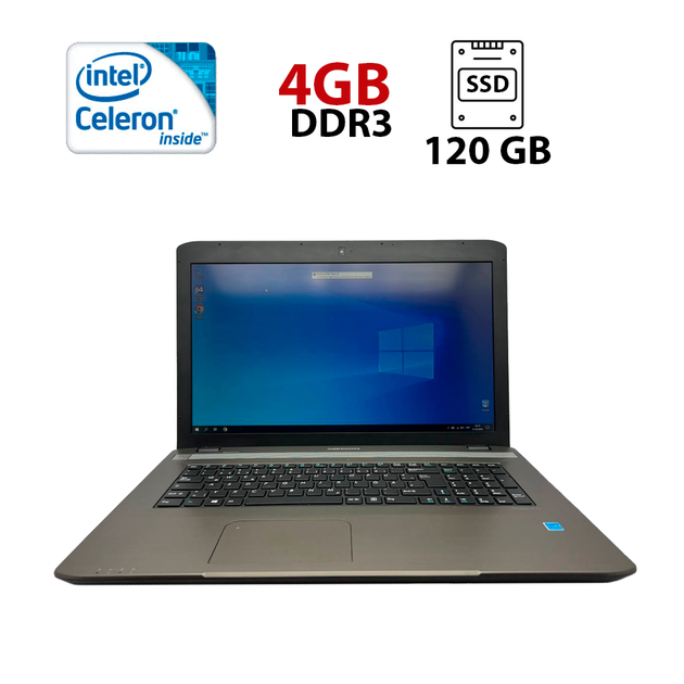 Ноутбук Medion Akoya E7226 / 17.3" (1600x900) TN / Intel Celeron N2930 (4 (4) ядра по 2.16 GHz) / 4 GB DDR3 / 120 GB SSD / Intel HD Graphics / WebCam б/в - Фото 1 Ноутбук Medion Akoya E7226 / 17.3" (1600x900) TN / Intel Celeron N2930 (4 (4) ядра по 2.16 GHz) / 4 GB DDR3 / 120 GB SSD / Intel HD Graphics / WebCam б/в - зображення 1