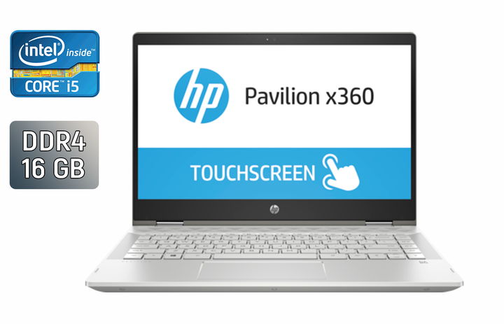 Ноутбук-трансформер Б-класс HP Pavilion x360 14m-cd0003dx / 14" (1920x1080) IPS Touch / Intel Core i5-8250U (4 (8) ядра по 1.6 - 3.4 GHz) / 16 GB DDR4 / 480 GB SSD / Intel HD Graphics 620 / WebCam / Windows 10 б/у - Фото 1 Ноутбук-трансформер Б-класс HP Pavilion x360 14m-cd0003dx / 14" (1920x1080) IPS Touch / Intel Core i5-8250U (4 (8) ядра по 1.6 - 3.4 GHz) / 16 GB DDR4 / 480 GB SSD / Intel HD Graphics 620 / WebCam / Windows 10 б/у - изображение 1