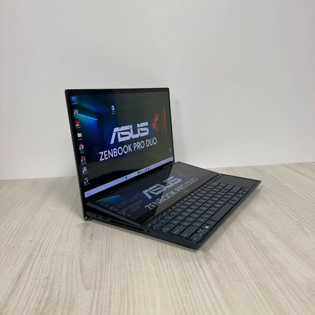 Ігровий ноутбук Б-класу Asus ZenBook Pro Duo UX582ZS / 15,6" (3840x2160) OLED / Intel Core i7-11800H (8 (16) ядер по 1.9 - 4.6 GHz) / 32 GB DDR4 / 1000 GB SSD NVMe / nVidia GeForce RTX 3080, 8 GB GDDR6, 256-bit / WebCam б/в - Фото 4 Ігровий ноутбук Б-класу Asus ZenBook Pro Duo UX582ZS / 15,6" (3840x2160) OLED / Intel Core i7-11800H (8 (16) ядер по 1.9 - 4.6 GHz) / 32 GB DDR4 / 1000 GB SSD NVMe / nVidia GeForce RTX 3080, 8 GB GDDR6, 256-bit / WebCam б/в - зображення 4