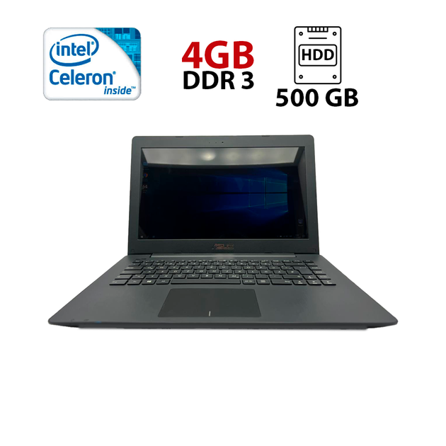 Ноутбук Asus F453S / 14" (1366x768) TN / Intel Celeron N3050 (2 ядра по 1.6 - 2.16 GHz) / 4 GB DDR3 / 500 GB HDD / Intel HD Graphics / WebCam / Windows 10 б/в - Фото 1 Ноутбук Asus F453S / 14" (1366x768) TN / Intel Celeron N3050 (2 ядра по 1.6 - 2.16 GHz) / 4 GB DDR3 / 500 GB HDD / Intel HD Graphics / WebCam / Windows 10 б/в - зображення 1