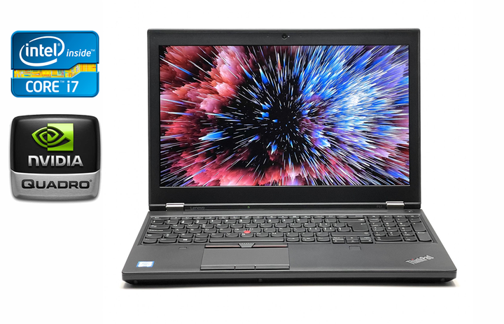 Мобильная рабочая станция Б-класс Lenovo ThinkPad P51 / 15.6" (1920x1080) IPS / Intel Core i7-7700HQ (4 (8) ядра по 2.8 - 3.8 GHz) / 16 GB DDR4 / 512 GB SSD / nVidia Quadro M1200, 4 GB GDDR5, 256-bit / WebCam / TouchID б/у - Фото 1 Мобильная рабочая станция Б-класс Lenovo ThinkPad P51 / 15.6" (1920x1080) IPS / Intel Core i7-7700HQ (4 (8) ядра по 2.8 - 3.8 GHz) / 16 GB DDR4 / 512 GB SSD / nVidia Quadro M1200, 4 GB GDDR5, 256-bit / WebCam / TouchID б/у - изображение 1