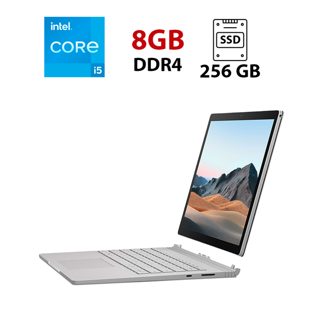 Ноутбук-трансформер Microsoft Surface Book 3 2 in 1 / 13.3" (3000x2000) QXGA Touch / Intel Core i5-1035G7 (4 (8) ядра по 1.2 - 3.7 GHz) / 8 GB DDR4 / 256 GB SSD / Intel Iris Plus Graphics / WebCam / Win 11 Pro б/у - Фото 1 Ноутбук-трансформер Microsoft Surface Book 3 2 in 1 / 13.3" (3000x2000) QXGA Touch / Intel Core i5-1035G7 (4 (8) ядра по 1.2 - 3.7 GHz) / 8 GB DDR4 / 256 GB SSD / Intel Iris Plus Graphics / WebCam / Win 11 Pro б/у - изображение 1