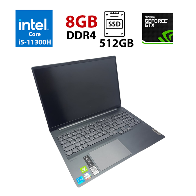 Ігровий ультрабук Lenovo IdeaPad 5 / 16" (2560x1600) IPS / Intel Core i5-11300H (4 (8) ядра по 2.6 - 4.4 GHz) / 8 GB DDR4 / 512 GB SSD / nVidia GeForce MX450, 2 GB GDDR6, 64-bit / WebCam б/в - Фото 1 Ігровий ультрабук Lenovo IdeaPad 5 / 16" (2560x1600) IPS / Intel Core i5-11300H (4 (8) ядра по 2.6 - 4.4 GHz) / 8 GB DDR4 / 512 GB SSD / nVidia GeForce MX450, 2 GB GDDR6, 64-bit / WebCam б/в - зображення 1