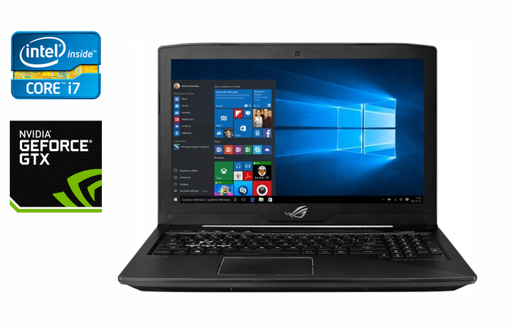 Игровой ноутбук Б-класс Asus Gl503V / 15.6" (1920x1080) IPS / Intel Core i7-7700HQ (4 (8) ядра по 2.8 - 3.8 GHz) / 16 GB DDR4 / 256 GB SSD + 1000 GB HDD / nVidia GeForce GTX 1060, 3 GB GDDR5, 192-bit / WebCam / Windows 10 б/у - Фото 1 Игровой ноутбук Б-класс Asus Gl503V / 15.6" (1920x1080) IPS / Intel Core i7-7700HQ (4 (8) ядра по 2.8 - 3.8 GHz) / 16 GB DDR4 / 256 GB SSD + 1000 GB HDD / nVidia GeForce GTX 1060, 3 GB GDDR5, 192-bit / WebCam / Windows 10 б/у - изображение 1