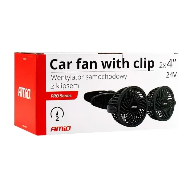 Вентилятор автомобільний AMiO 2SPEED 2х4" 24V (03013) - изображение 5